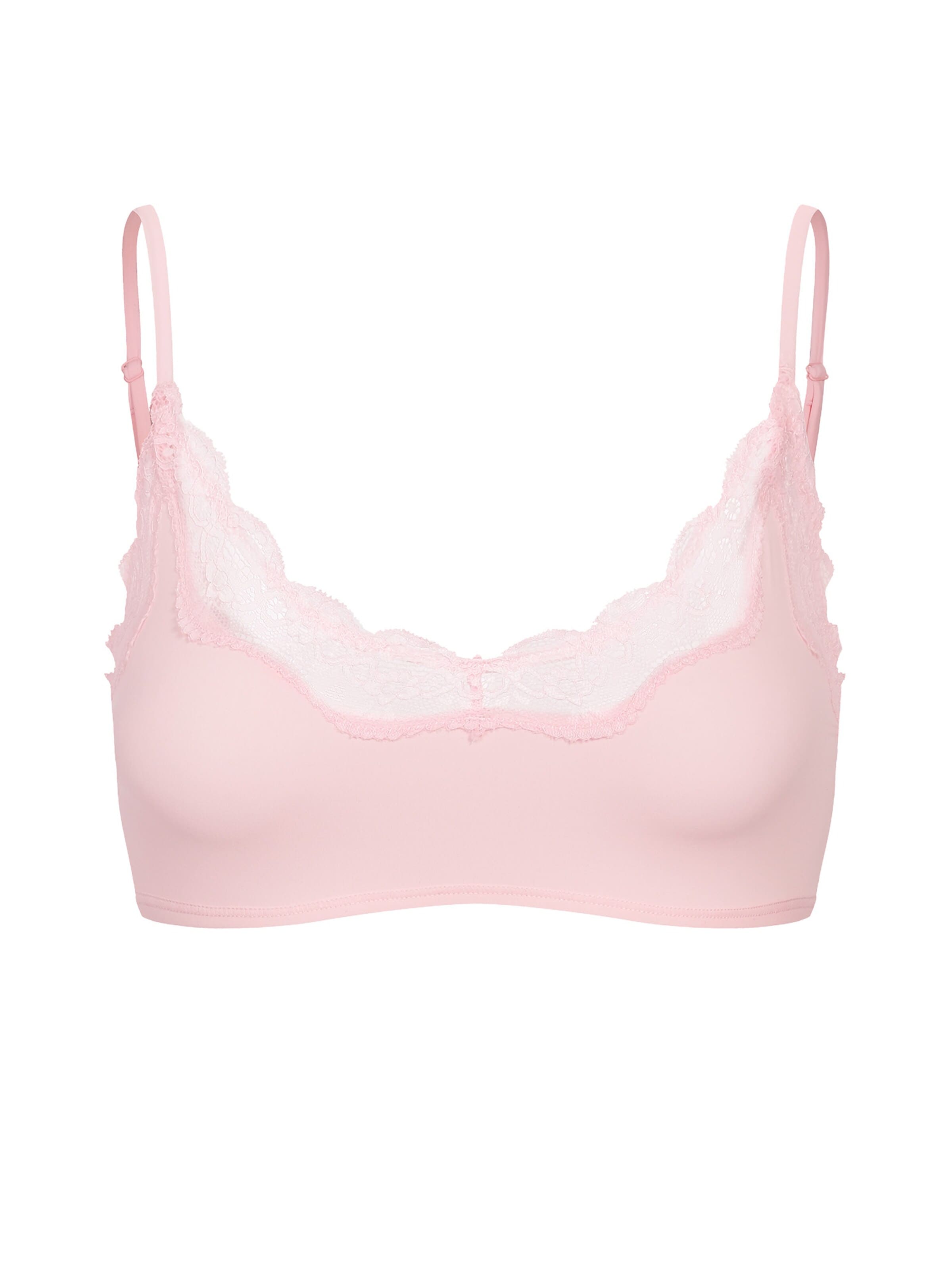 cfab (formerly creamy fabrics) Bygelfri Behå 'Lace Bralette' i rosa: framsida