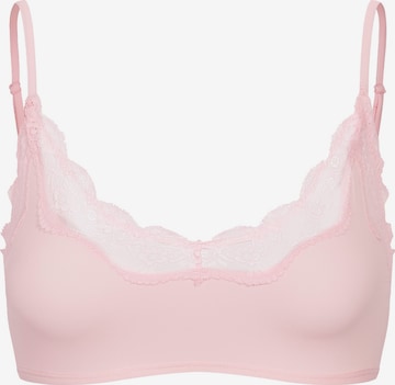 cfab (formerly creamy fabrics) Bygelfri Behå 'Lace Bralette' i rosa: framsida