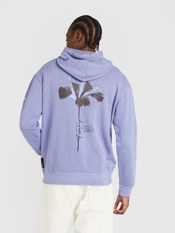 Sweat-shirt QS en violet : devant