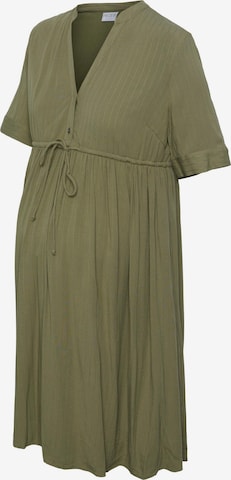 Pieces Maternity Skjortklänning 'Otena' i grön: framsida