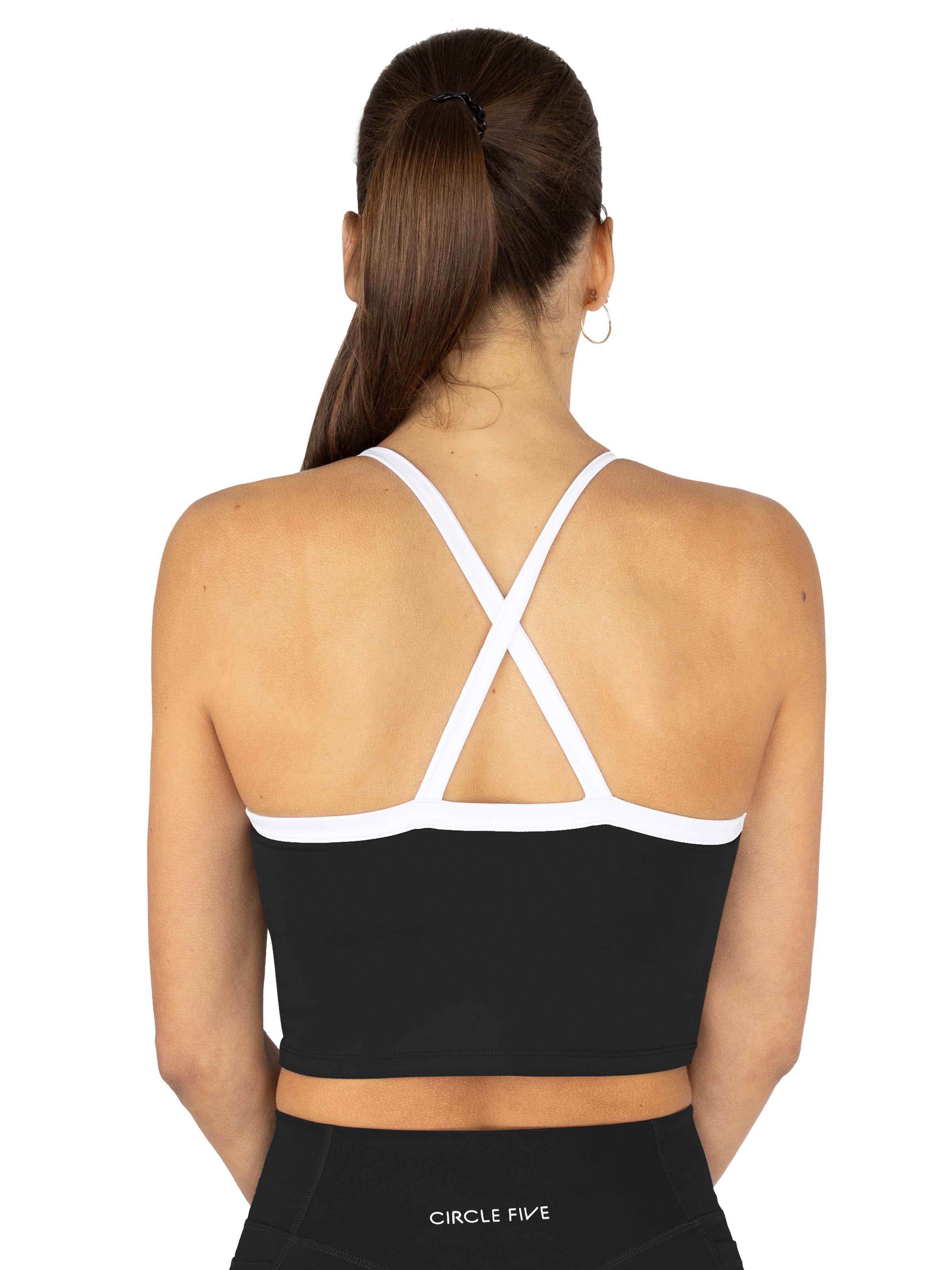 Circle Five Sporttop 'Sporttop Damen | Sport-BH mit integriertem BH & Cups | Fitness, Gym Bra & Yoga Top' in Zwart
