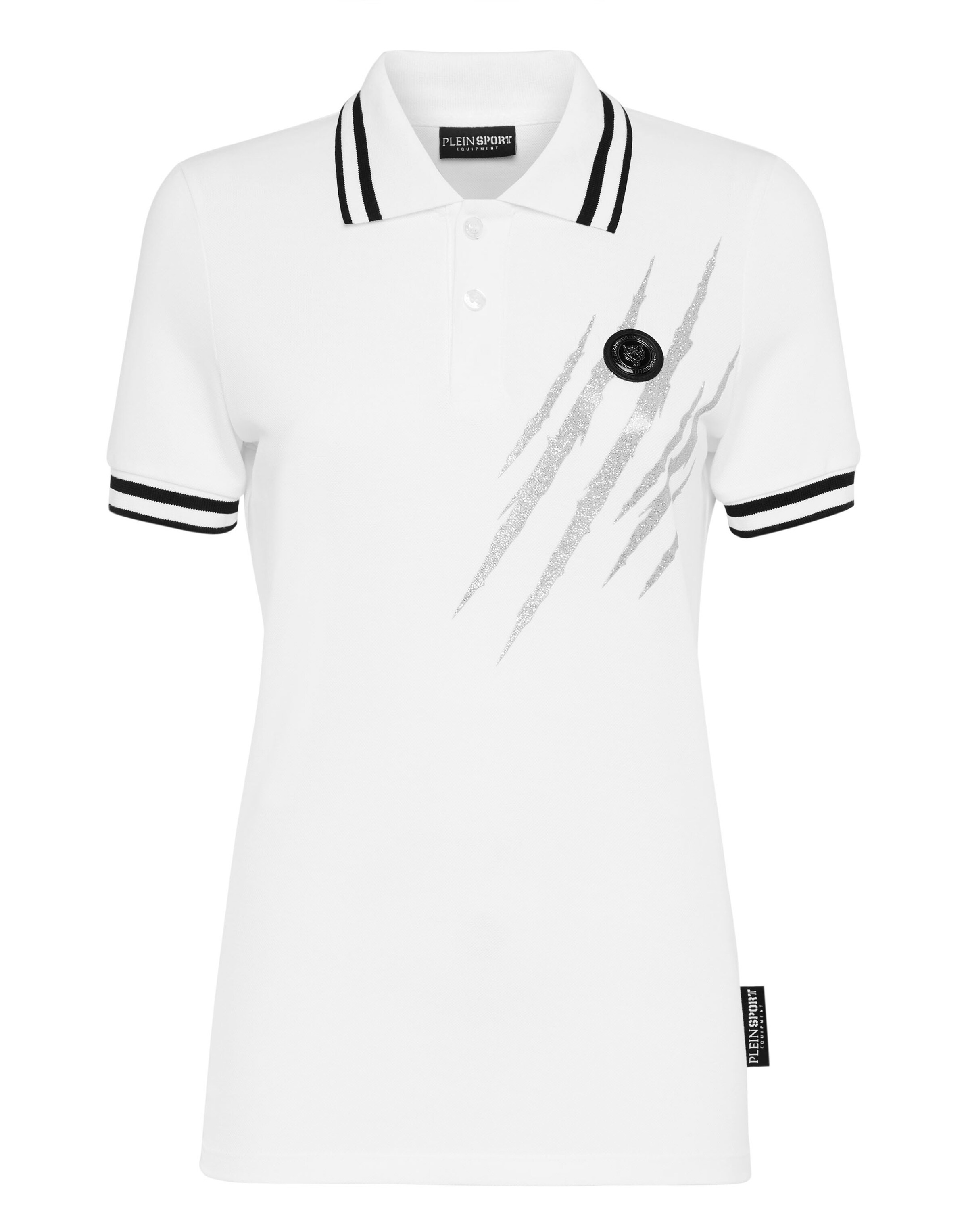 Maglietta 'Scratch' di Plein Sport in bianco: frontale