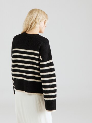 PIECES Pullover 'LINE' in Schwarz