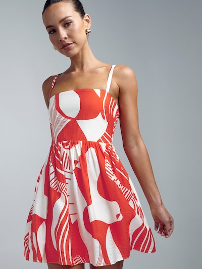 St MRLO Robe d’été 'Lanah' en rouge / blanc, Vue avec produit
