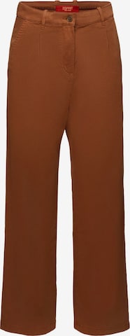 ESPRIT Wide leg Pleat-Front Pants in Brown: front