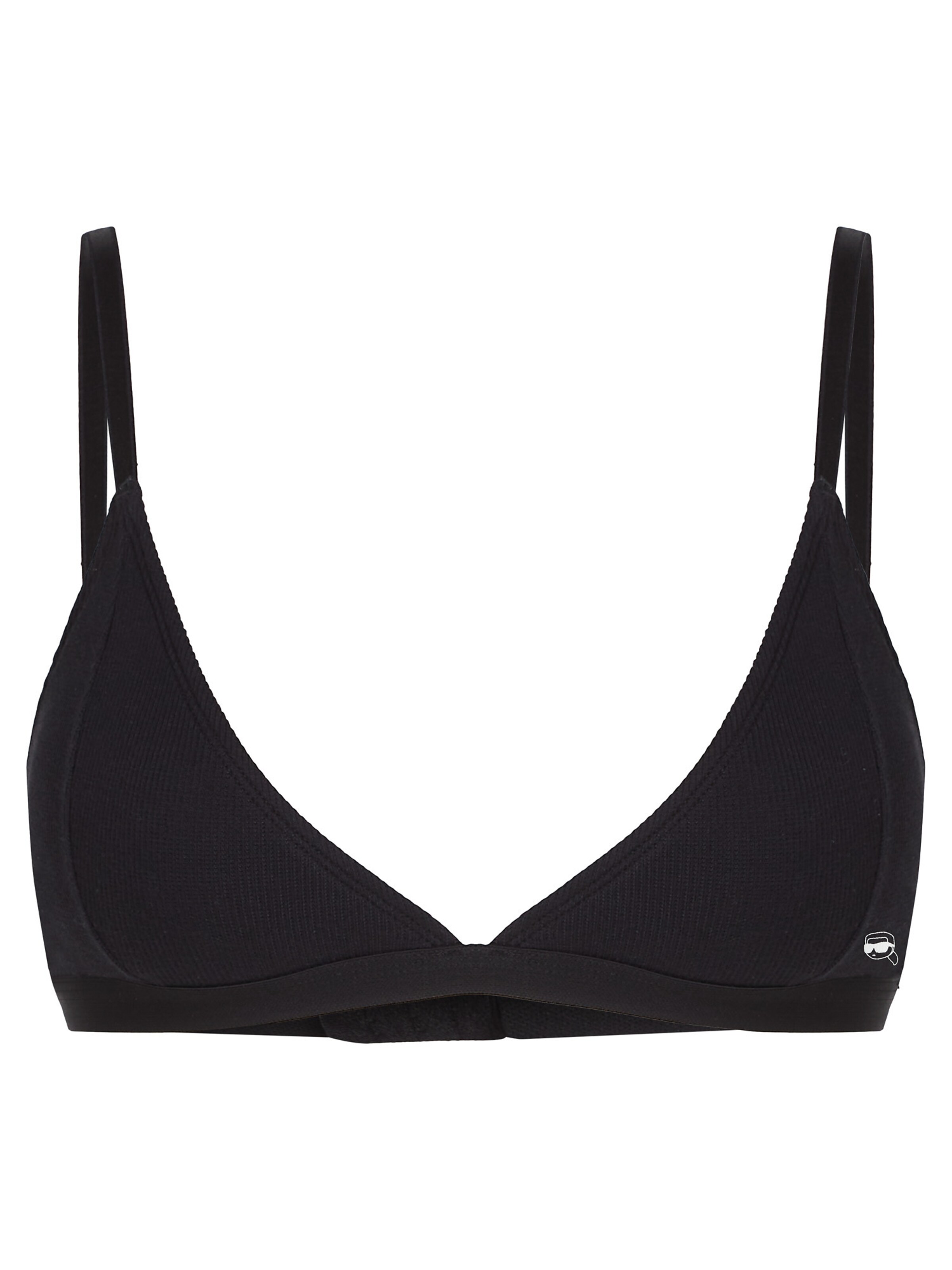 juoda Karl Lagerfeld Trikampė Liemenėlė 'Ikon': priekis