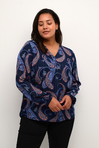 KAFFE CURVE Blouse 'Bett' in Blue: front