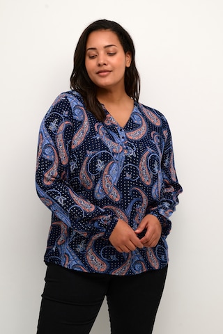 KAFFE CURVE Blouse 'Bett' in Blue: front