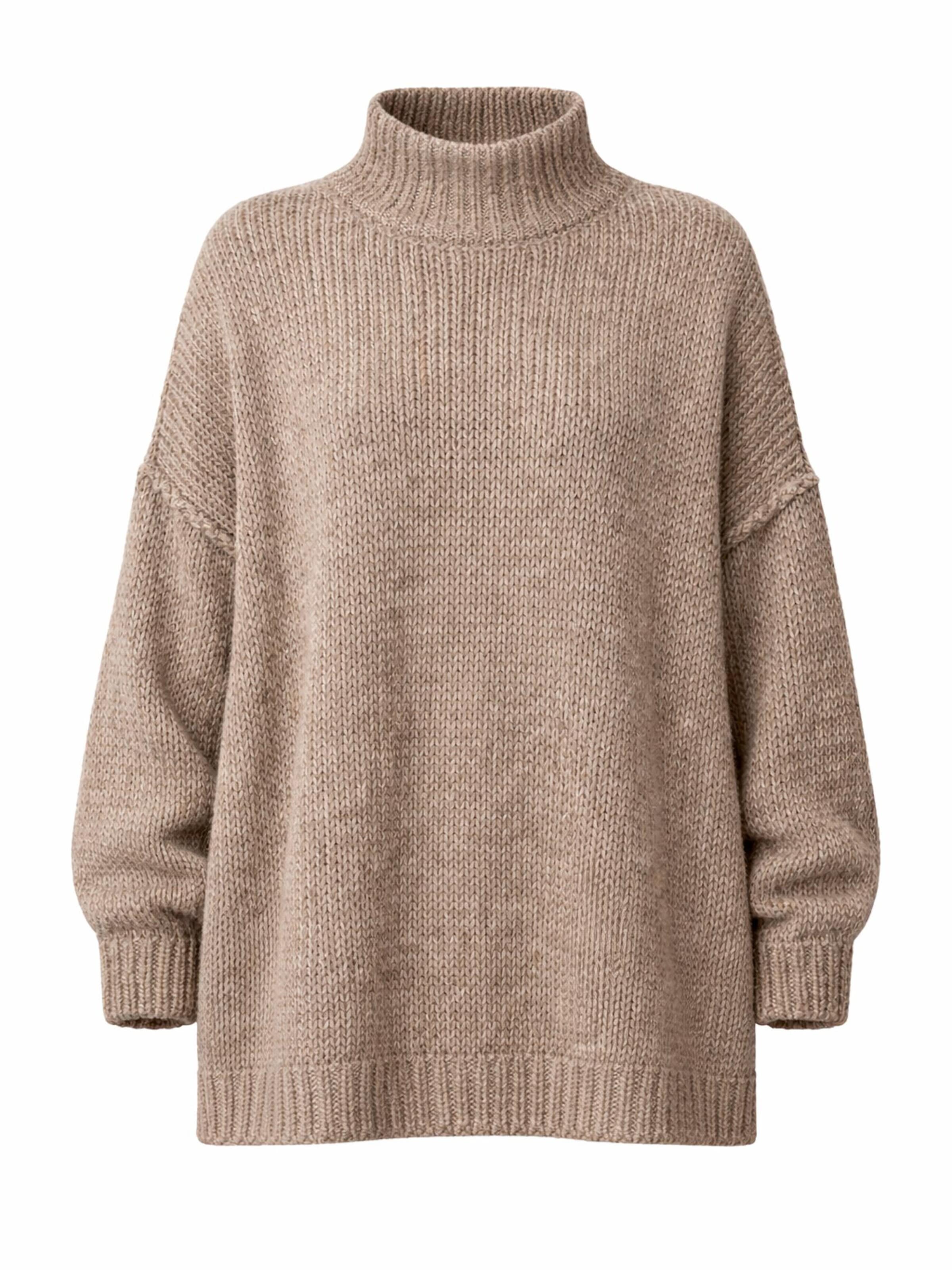 Worldclassca Oversizepullover 'Strickpullover Oversized mit Stehkragen'‌‌‌‌‌ in Grau: Vorderseite