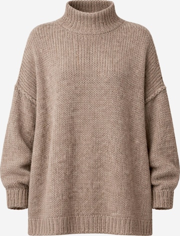 Worldclassca Oversizepullover 'Strickpullover Oversized mit Stehkragen' in Grau: Vorderseite