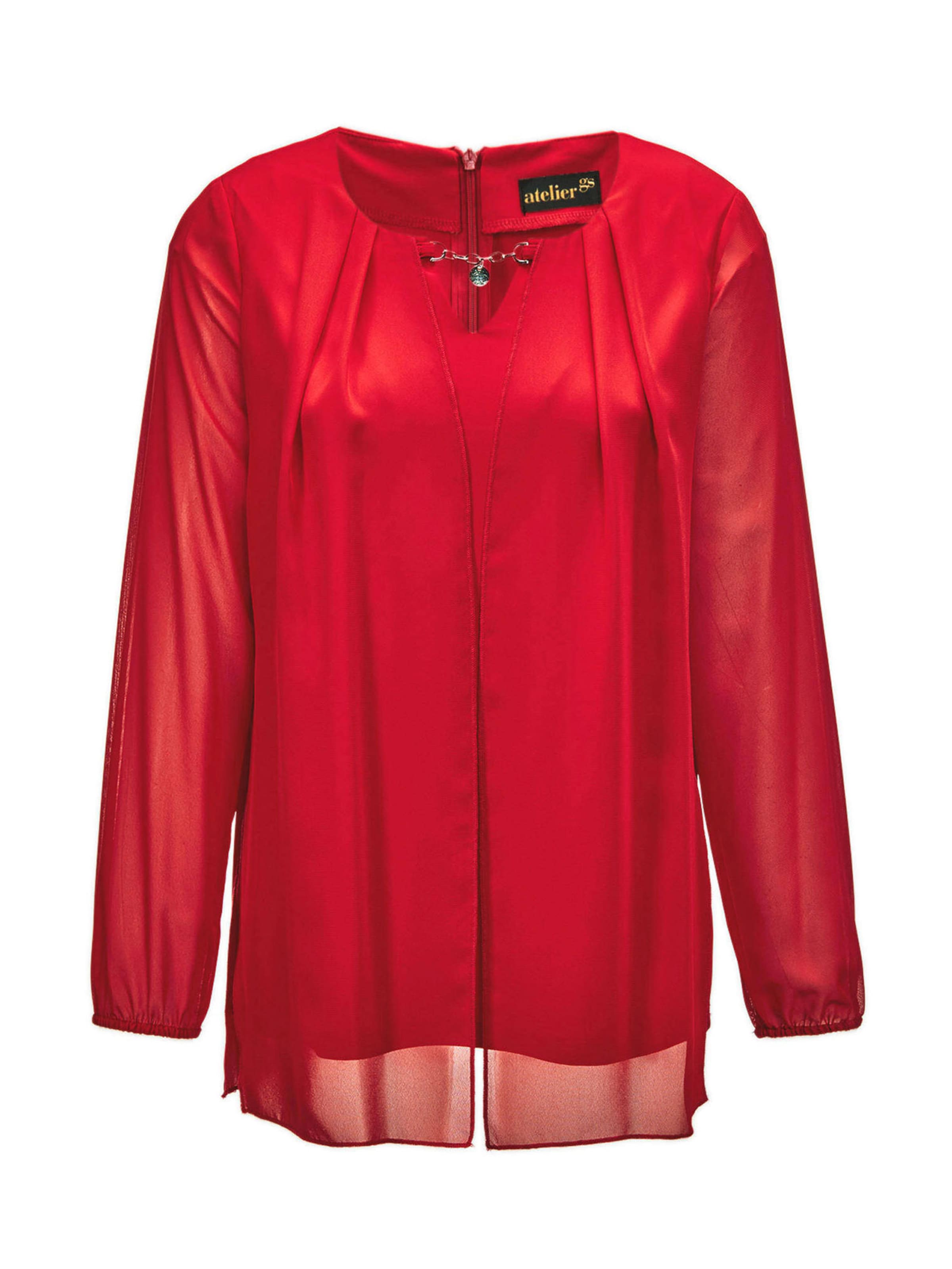 Goldner Bluse in Rot: Vorderseite