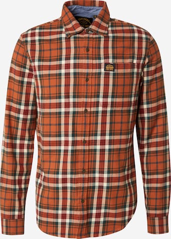 Superdry Button Up Shirt in Orange: front