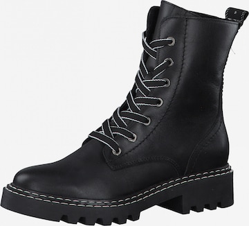 TAMARIS Lace-Up Ankle Boots in Black: front