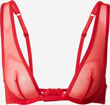 Triangolo Reggiseno 'Le Plunge' di Scandale éco-lingerie in rosso: frontale