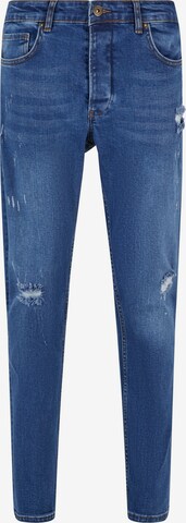 2Y Premium Tapered Jeans in Blue: front