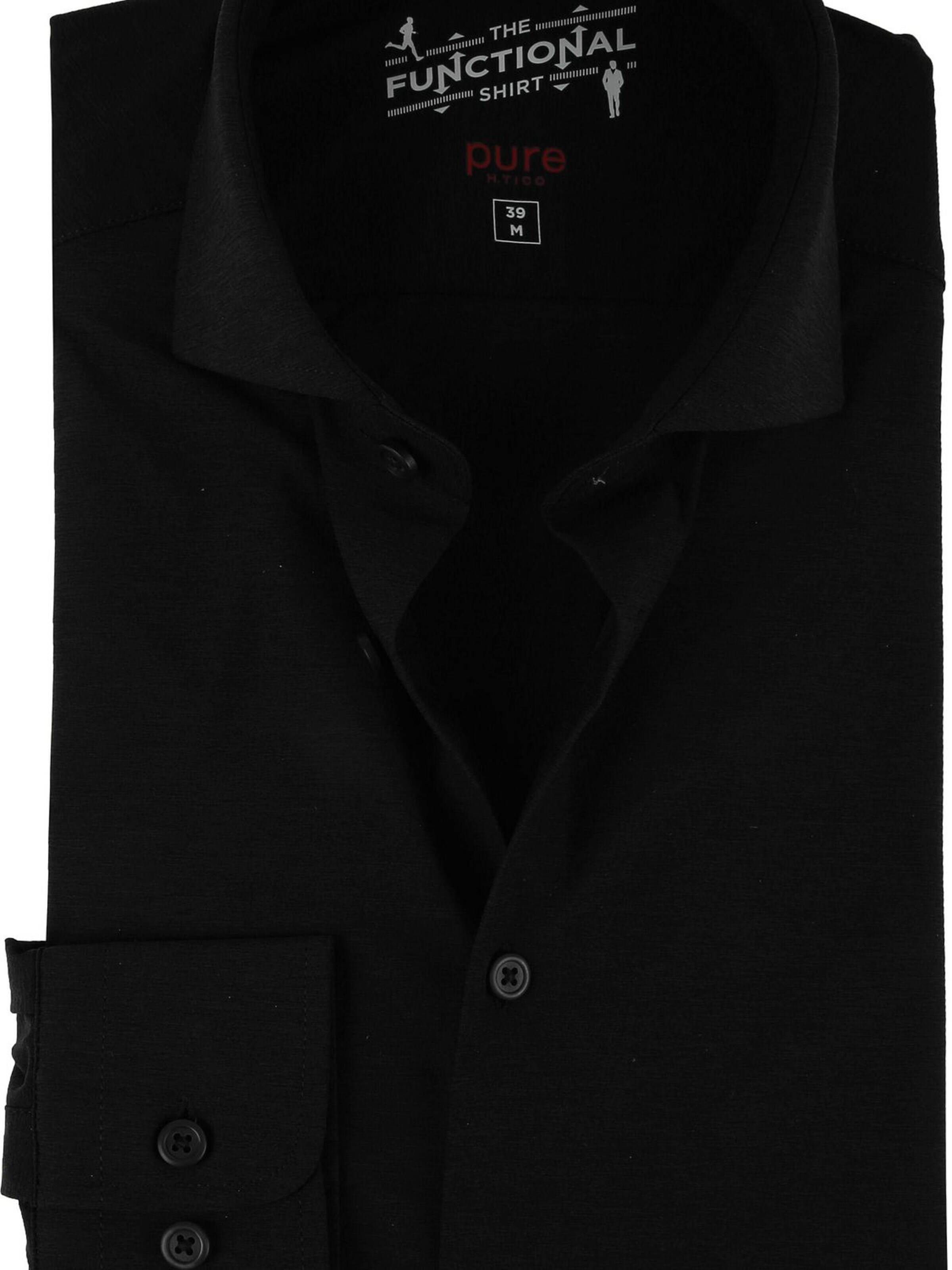 PURE Slim fit Button Up Shirt in Black