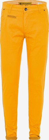 CIPO & BAXX Regular Chino Pants in Yellow: front