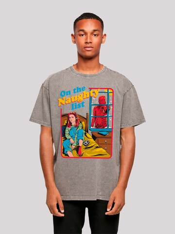 T-Shirt 'Stranger Things Naughty List Netflix TV Series' F4NT4STIC en gris : devant