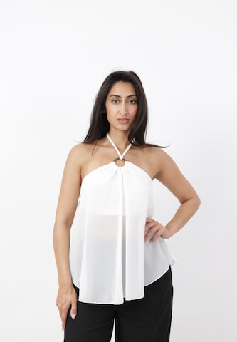 Elara Top in Wit: voorkant