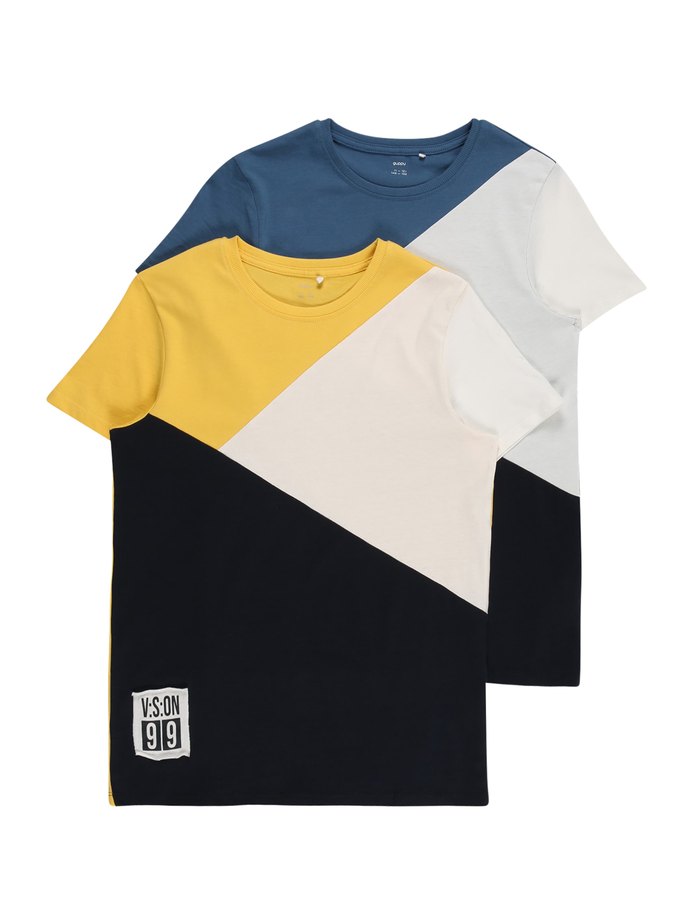 Kinder Teens (Gr. 140-176) Guppy Shirt 'DOMAR' in Gelb, Schwarz, Weiß - OE02769