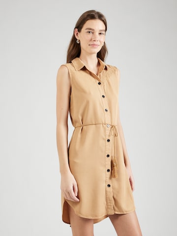 ONLY Skjortklänning 'ARIZONA' i brun: framsida