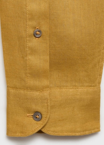 MANGO MAN Regular fit Button Up Shirt 'Parrot' in Yellow