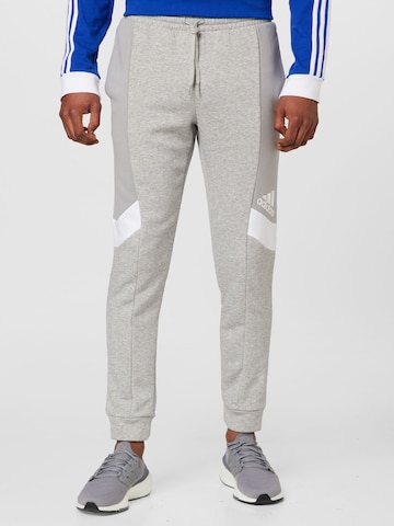 ADIDAS SPORTSWEAR Tapered Sportsbukser 'Essentials Colorblock' i grå: forside