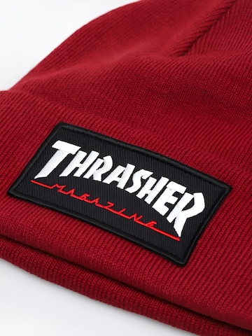 THRASHER Muts 'LOGO PATCH BEANIE' in Rood