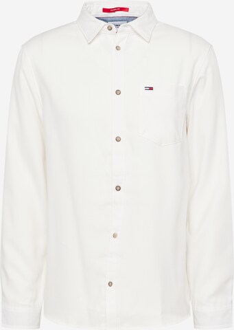 Tommy Jeans Button Up Shirt in White: front