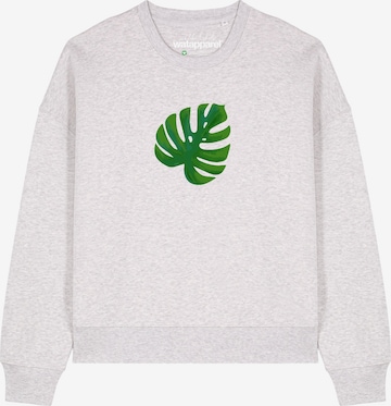 Watapparel Sweatshirt 'Monstera 2.0 ' in Grau: Vorderseite