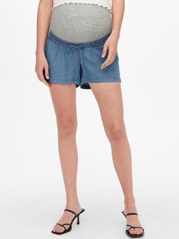 Only Maternity Regular Shorts in Blau