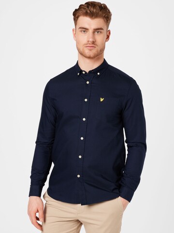 Lyle & Scott Regular fit Businessskjorta i blå: framsida