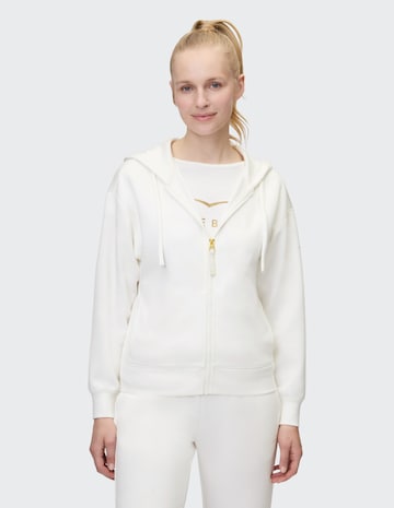 VENICE BEACH Zip-Up Hoodie in White: front