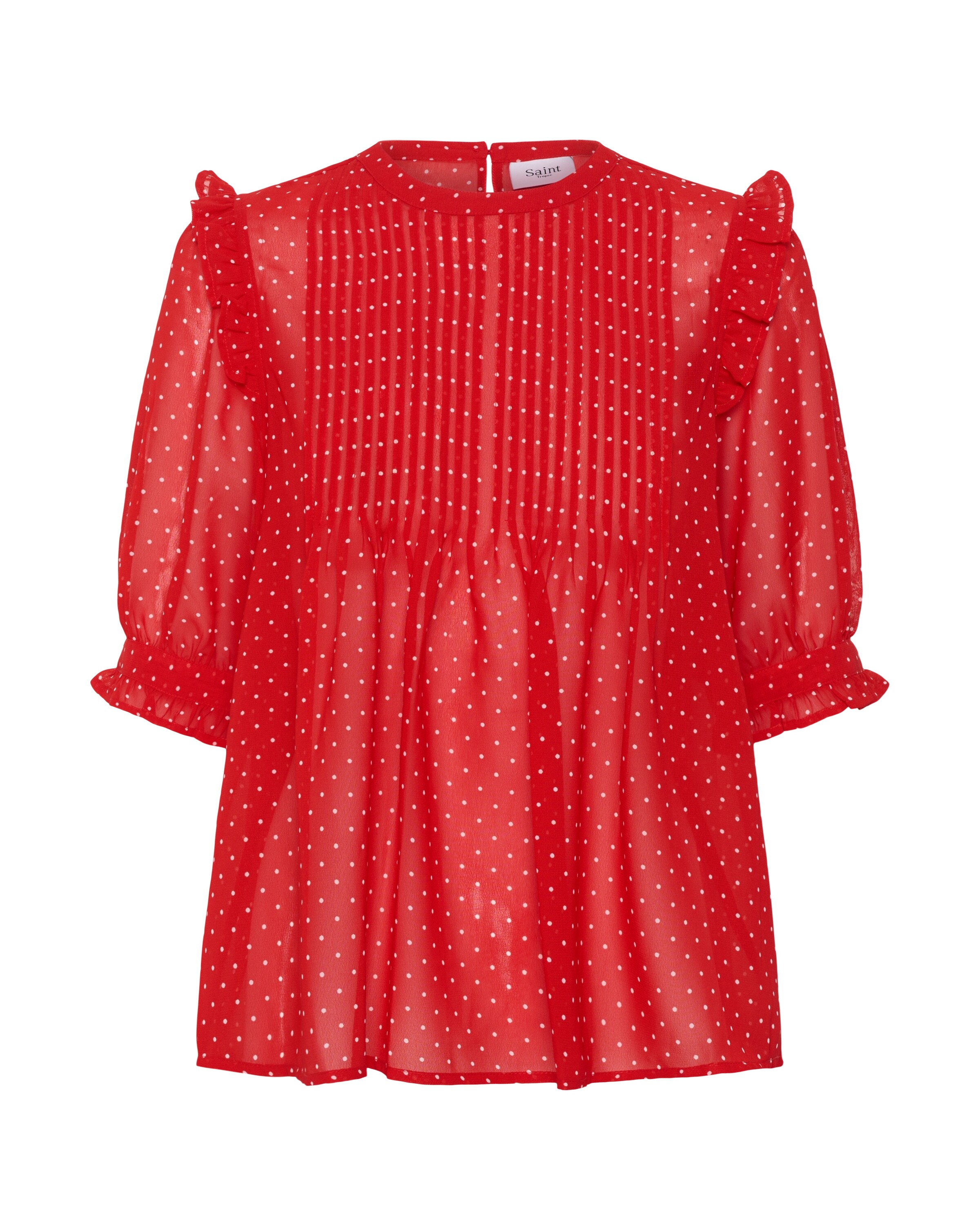 SAINT TROPEZ - Blusa 'Sabatina' em vermelho: frente