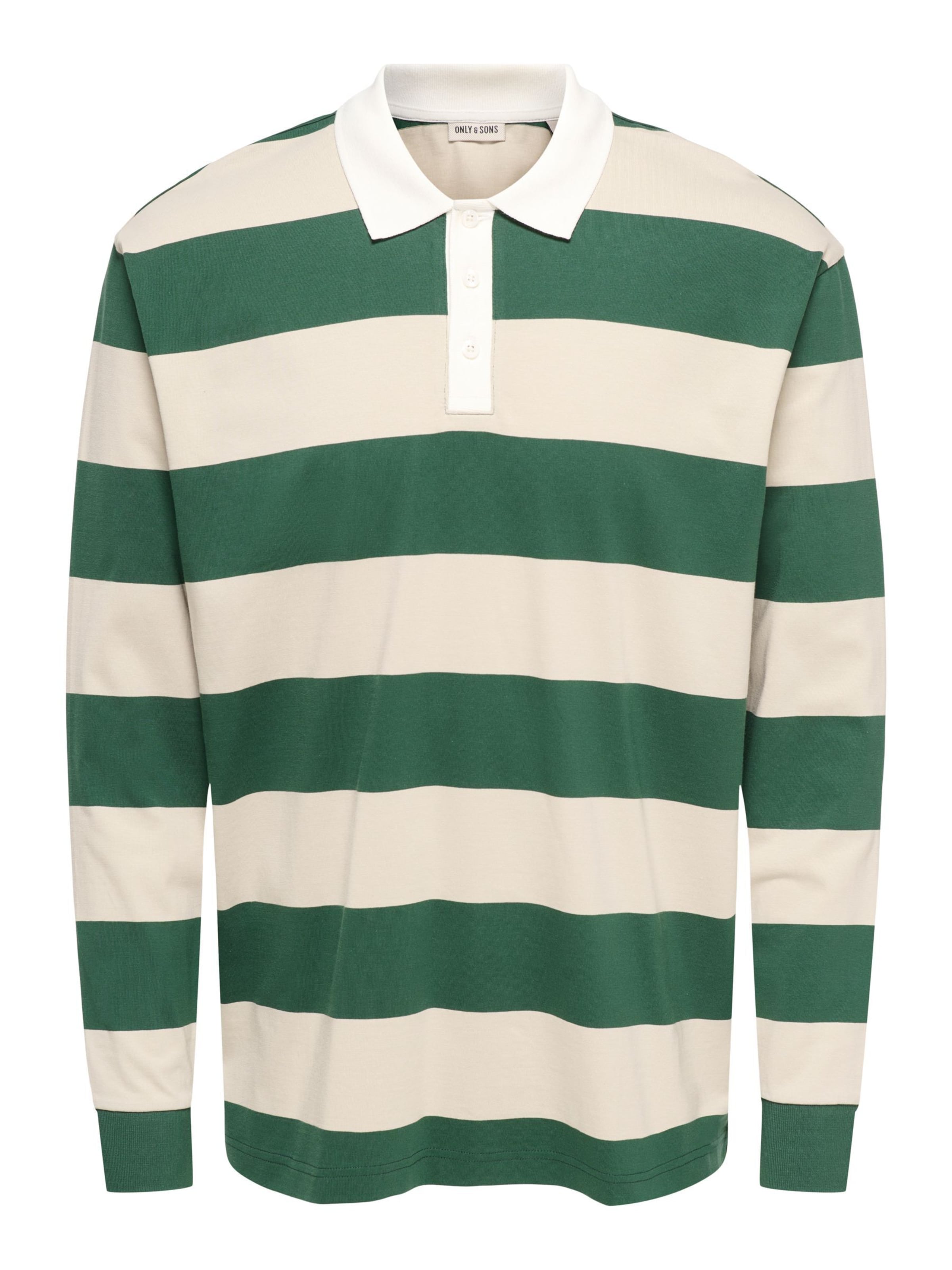 Only & Sons Shirt 'ONSDevin' in L in dunkelgrün / weiß / offwhite, Produktansicht