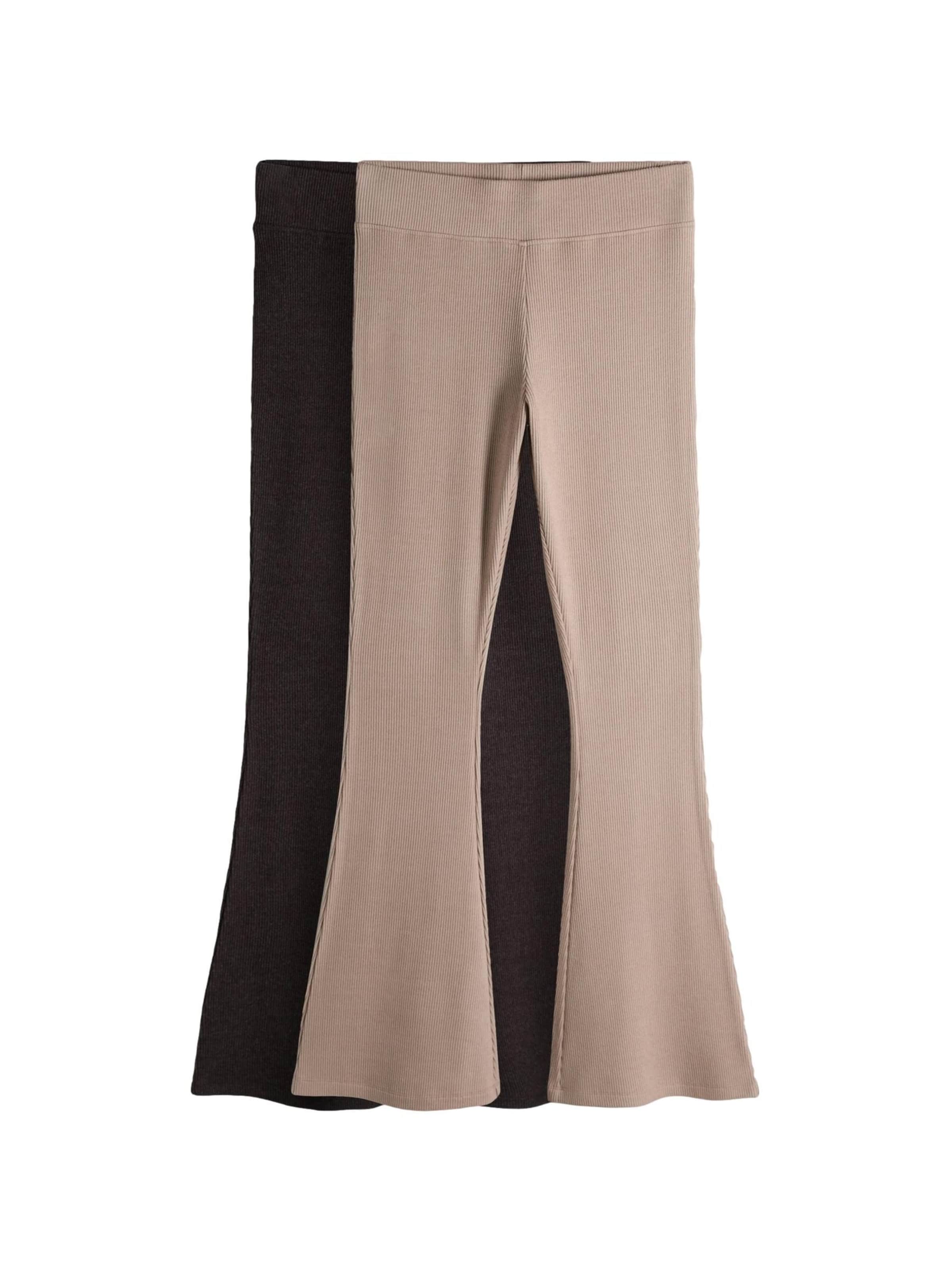 évasé Pantalon The Set en marron : devant