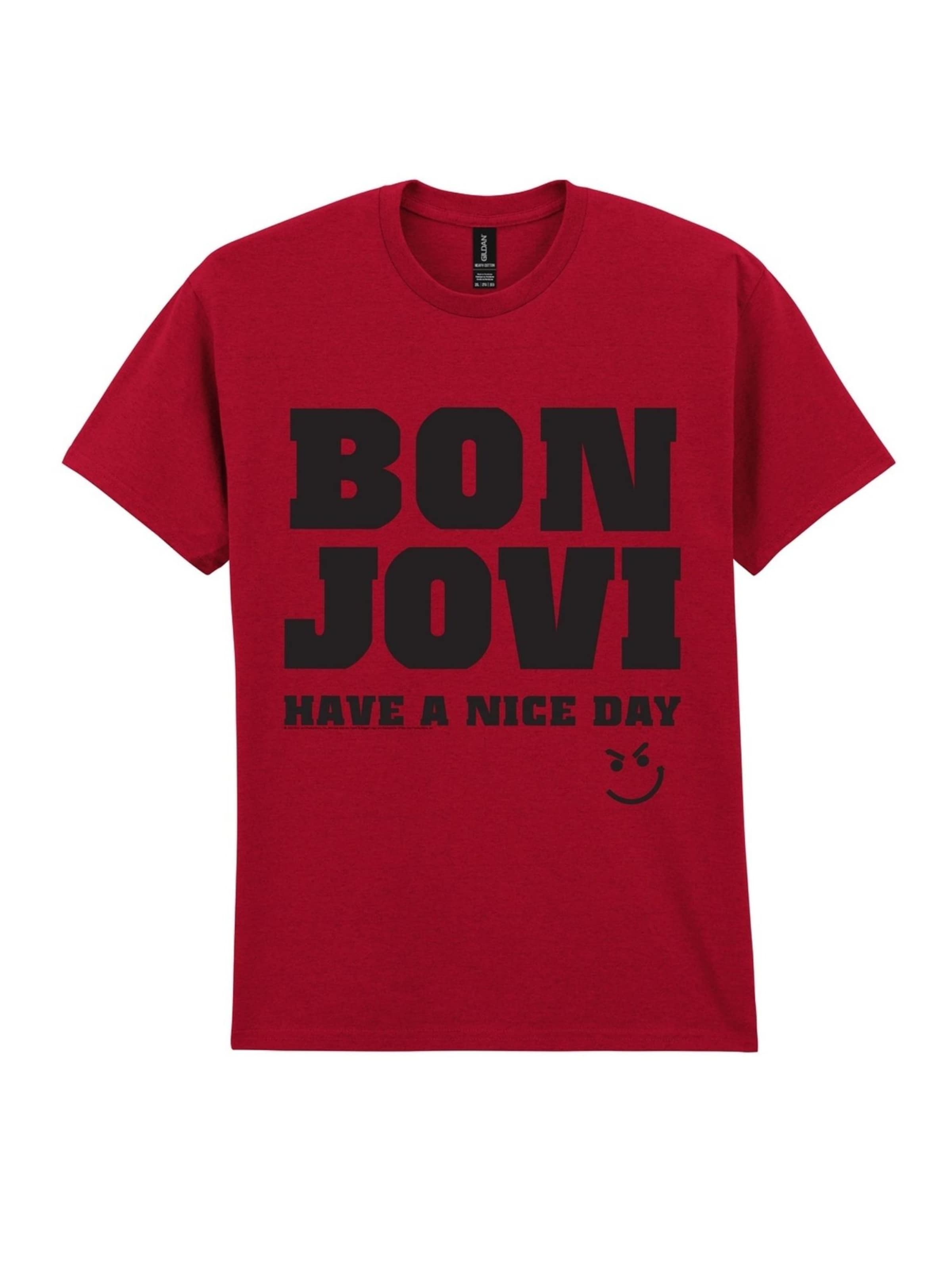 Bon Jovi Shirt 'Have a Nice Day' in Red: front