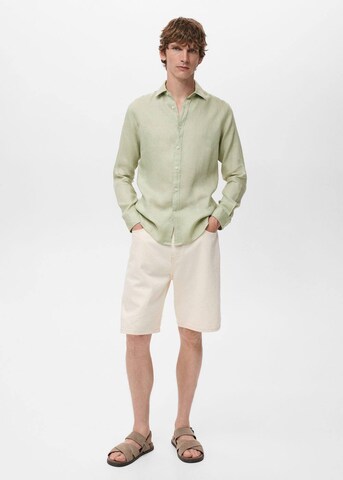 MANGO MAN Regular fit Button Up Shirt 'Parrot' in Green