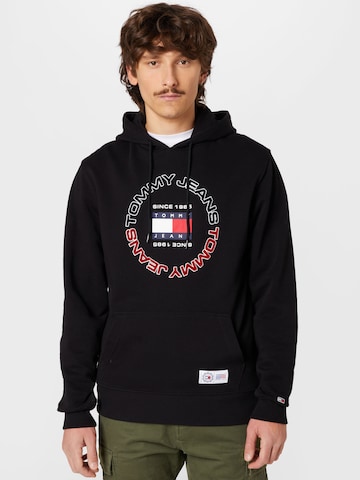 Tommy Jeans Sweatshirt in Zwart: voorkant