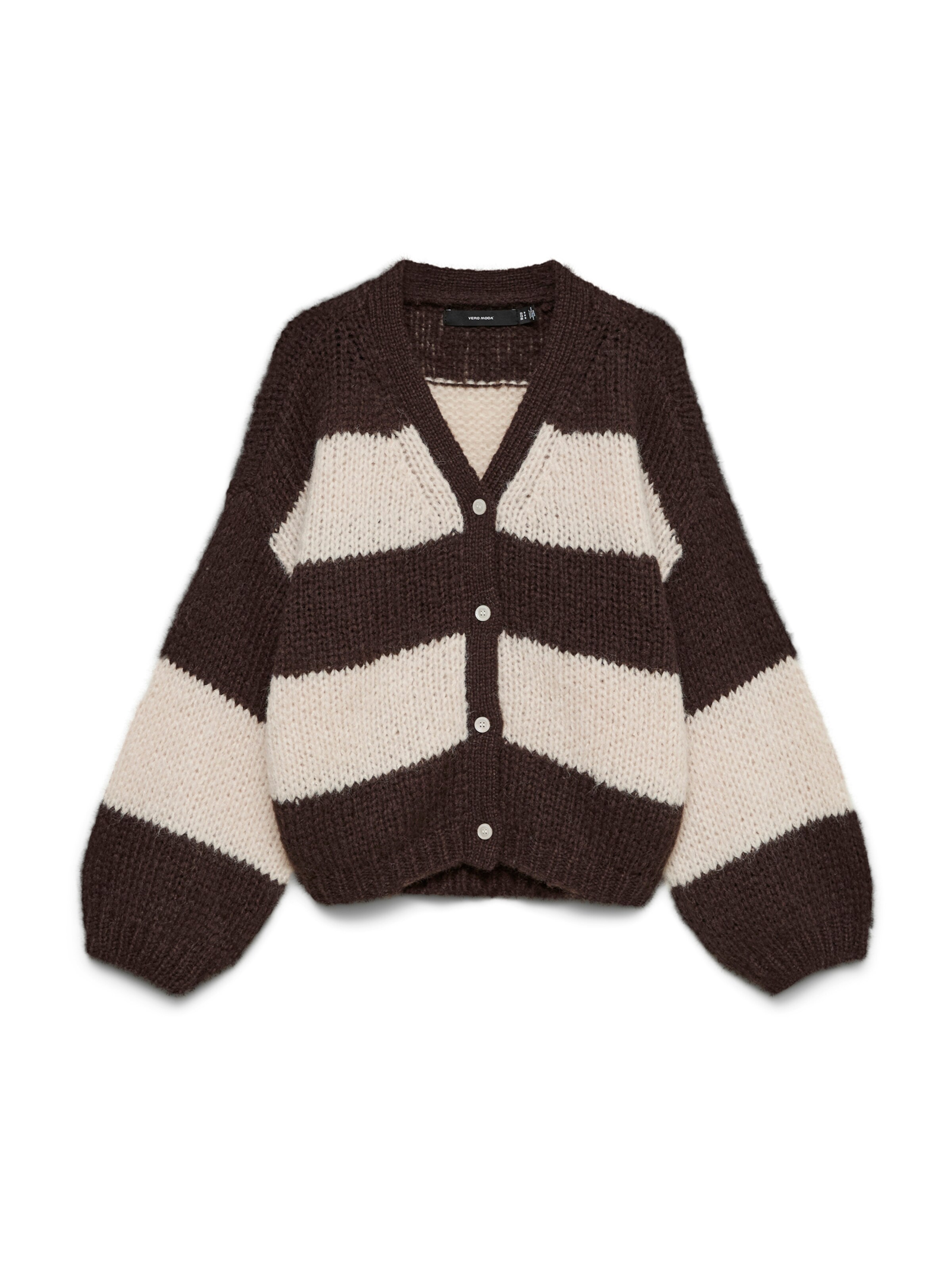 VERO MODA Kampsun 'VMMAYBE' XS suuruses tumepruun / valge, Tootevaade