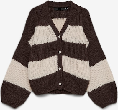 VERO MODA Neuletakki 'VMMAYBE' koossa XS värissä tummanruskea / valkoinen, Tuotenäkymä