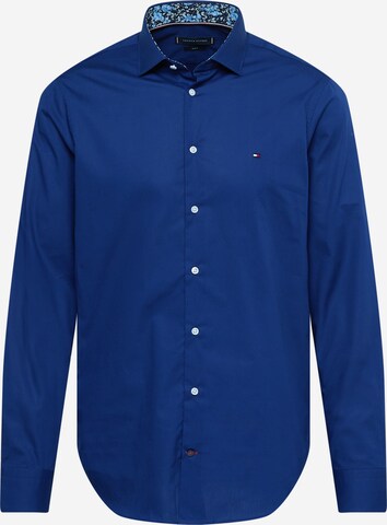 Tommy Hilfiger Tailored Kitsas lõige Triiksärk, värv sinine: eest vaates