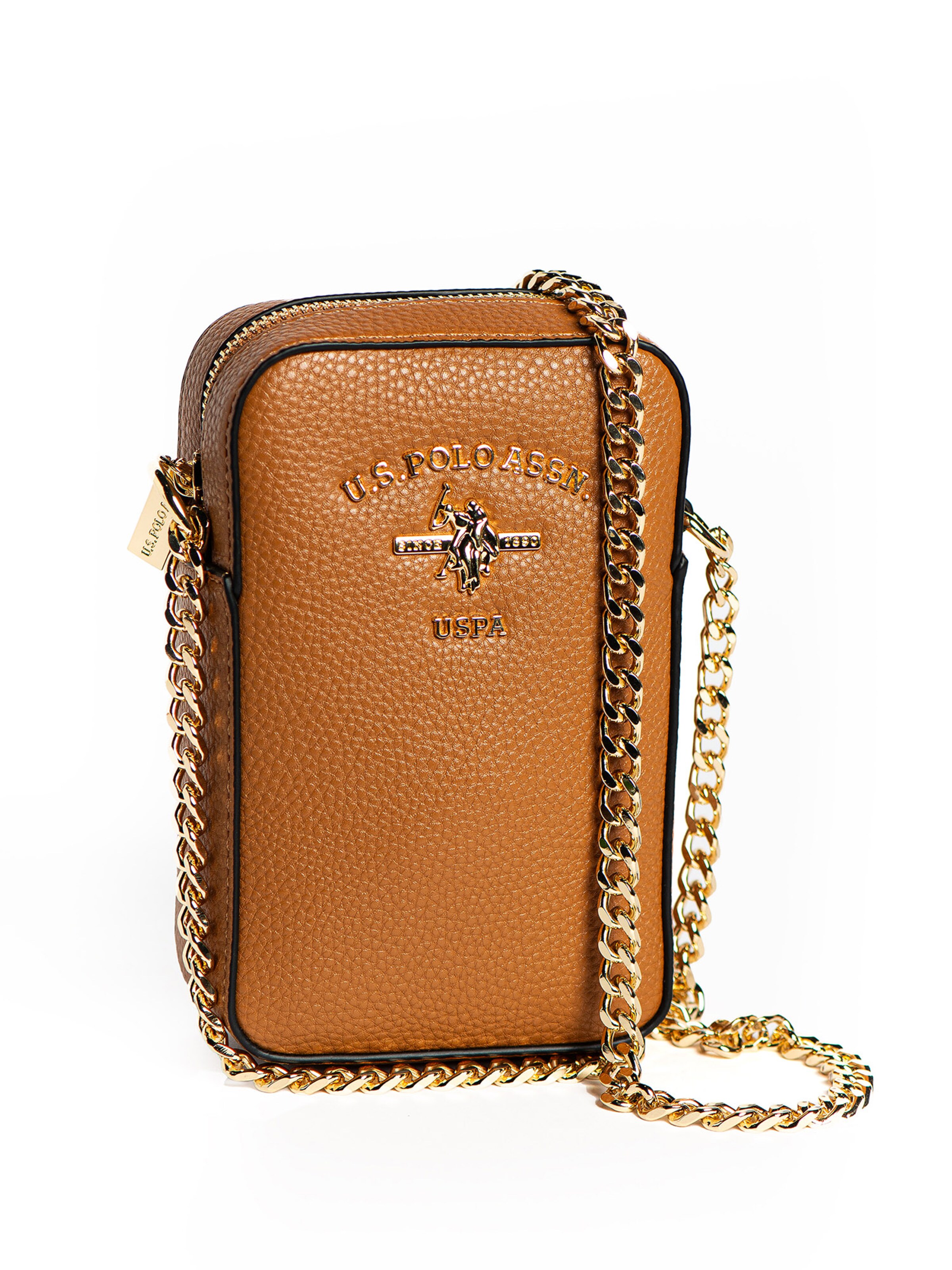 U.S. POLO ASSN. Schoudertas in Beige: voorkant