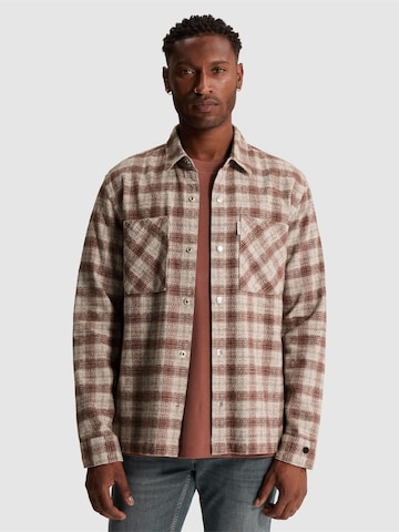 Regular fit Camicia 'Overshirt with check pattern and chest pockets' di CAST IRON in grigio: frontale