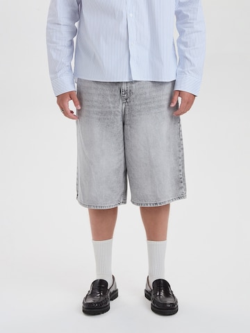 Wide Leg Jean 'DXHarri Grey Wide Fit Denim Shorts' Dxnmxrk en gris : devant