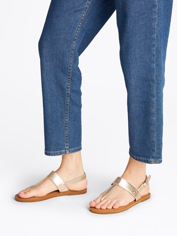 TOMMY HILFIGER - Sandalias de dedo en oro