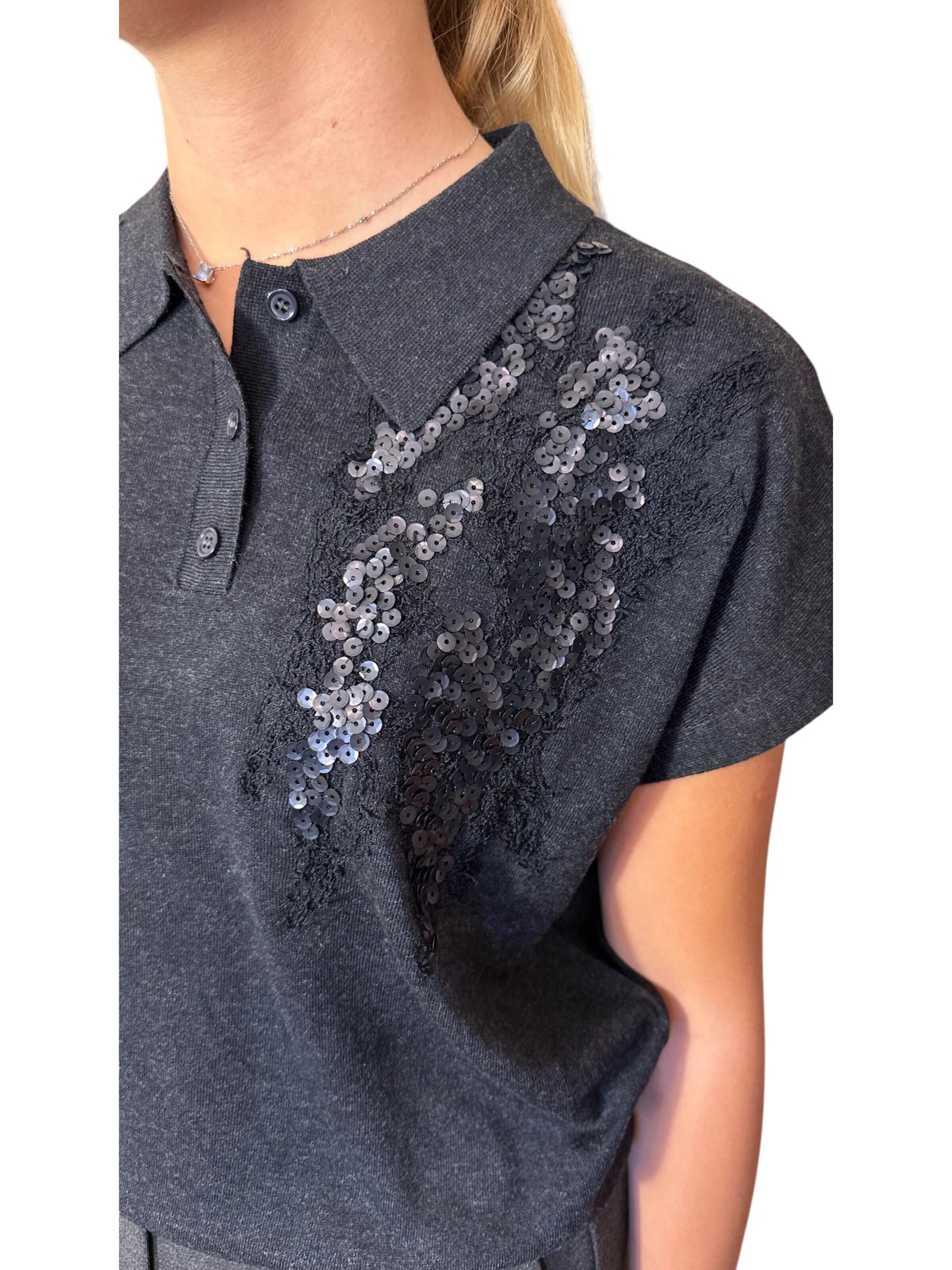 Viore Sticktop 'Knitted top'‌ in Grau