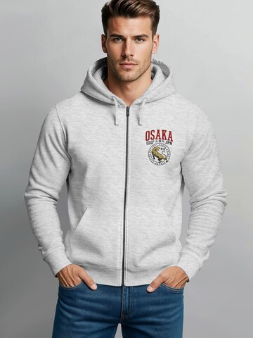 Neverless Zip-Up Hoodie 'Osaka' in Grey