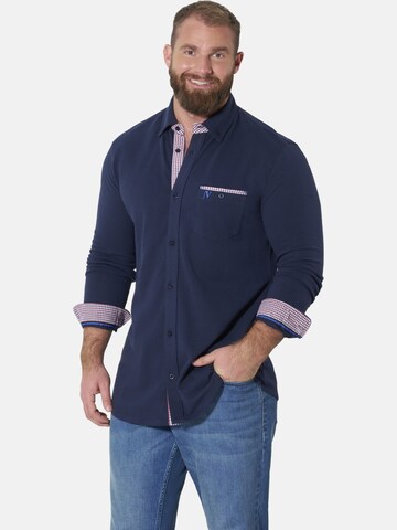 Jan Vanderstorm Comfort fit Button Up Shirt ' Knutheim ' in Blue: front