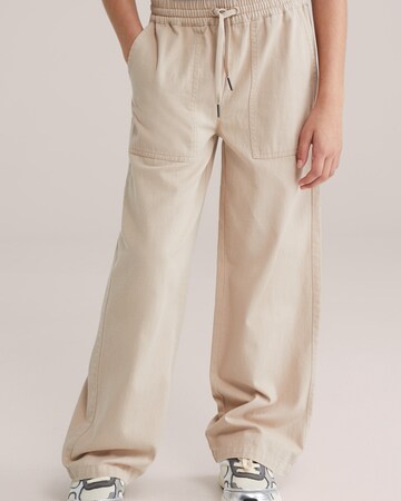 bēšs WE Fashion Platas staras Bikses: no priekšpuses